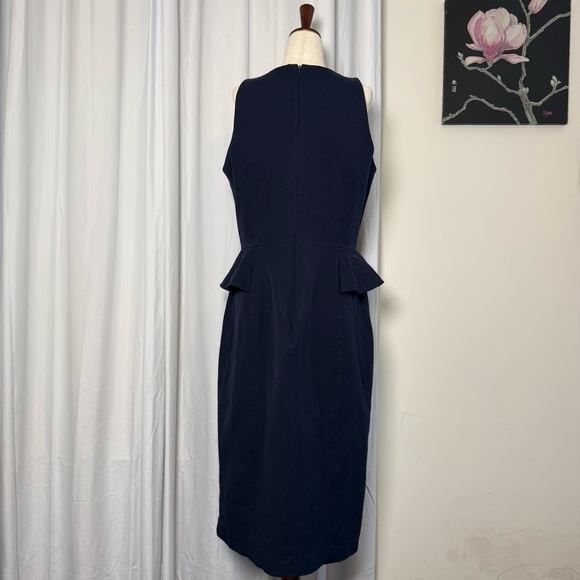 Banana Republic Side Peplum Sheath Dress Navy Size 14 Tall - Picture 4 of 16